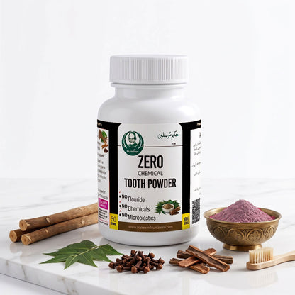 Zero Chemical Tooth Powder (زیرو کیمیکل ٹوتھ پاؤڈر) – Premium Pure Akarkarha Blend - 80g
