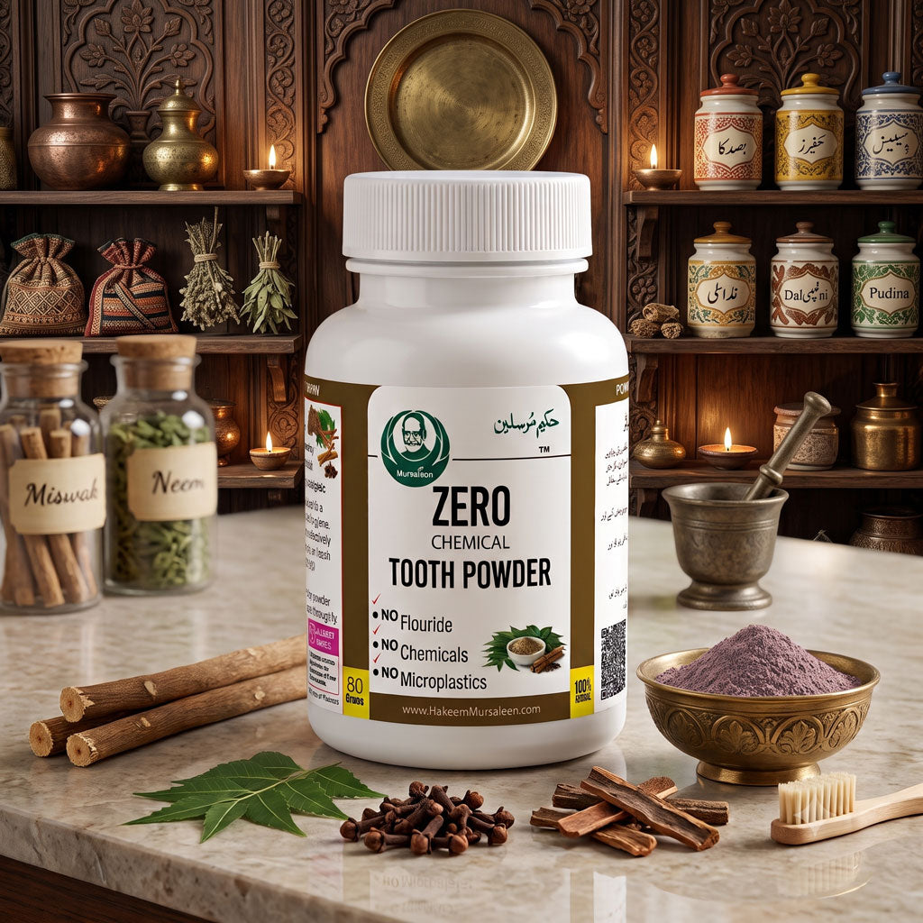 Zero Chemical Tooth Powder (زیرو کیمیکل ٹوتھ پاؤڈر) – Premium Pure Akarkarha Blend - 80g