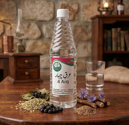 4 Arq – 100% Pure Steam-Distilled Herbal Elixir (800ml) - (عرق چہار)